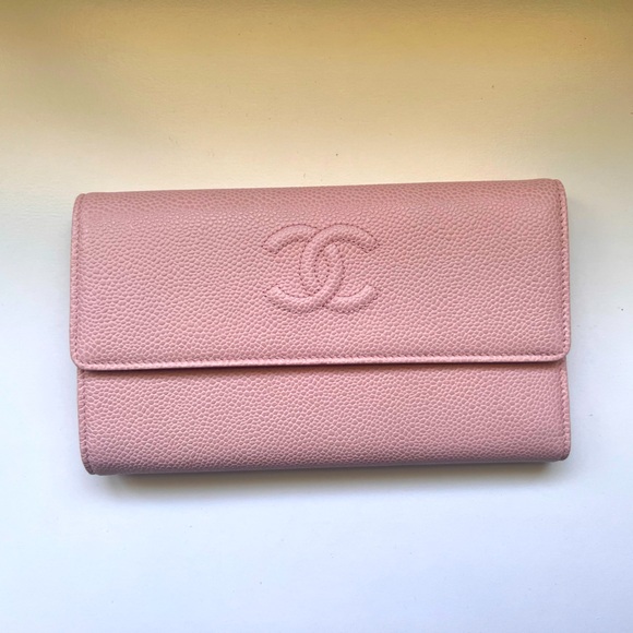 🔥CHANEL Caviar Timeless CC Large Gusset Flap Wallet in Rose Pale - Picture 12 of 16